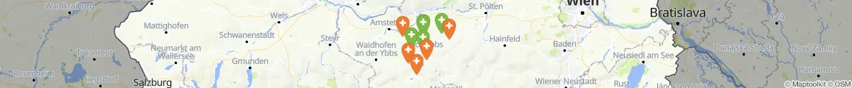 Kartenansicht für Apotheken-Notdienste in der Nähe von Scheibbs (Scheibbs, Niederösterreich)